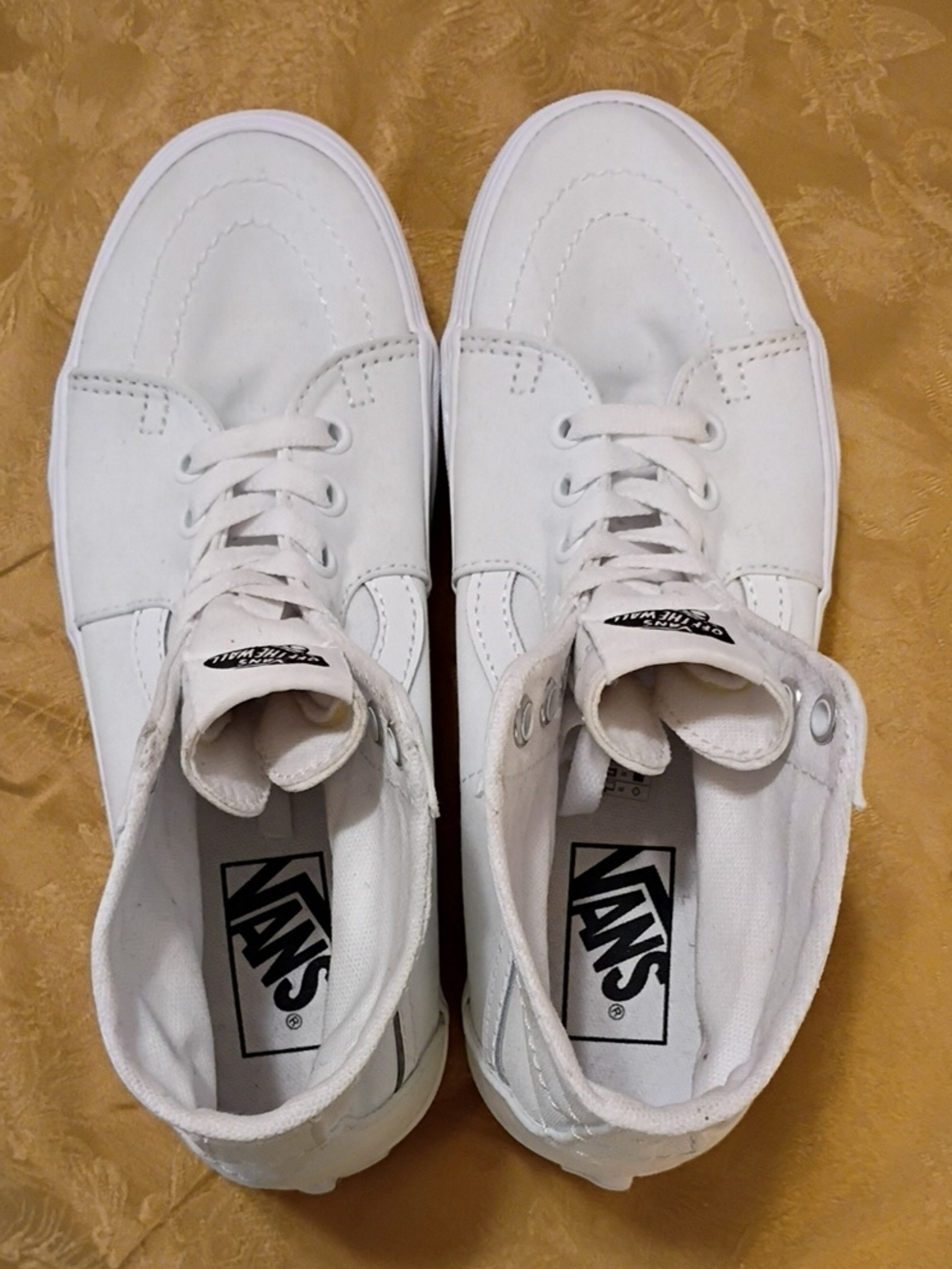 VANS Sk8-Hi Platform White Canvas High-Top Sneakers Women's 8.5 Men's 7.0 - Picture 5 of 10